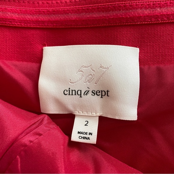 CINQ A SEPT red ruffle Dress - Picture 6 of 8